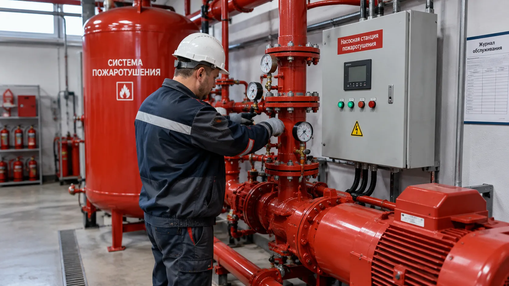 Как обслуживают водяные, газовые и порошковые системы пожаротушения
