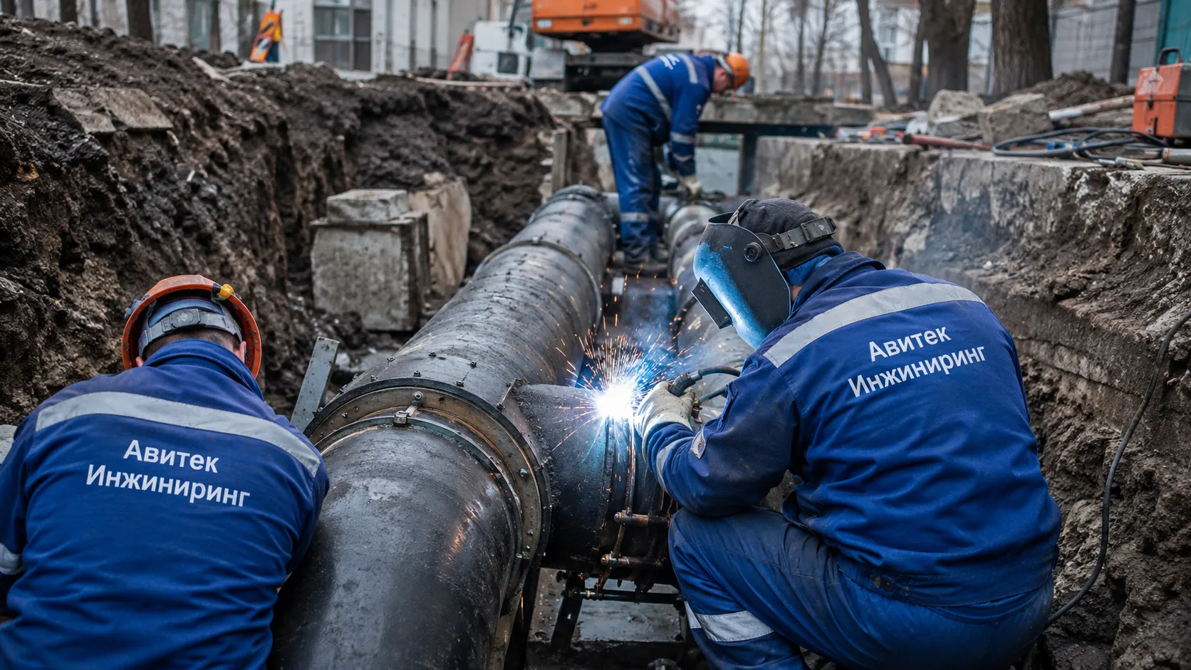 Сварочные работы в траншее: сварка неповоротных стыков трубопровода