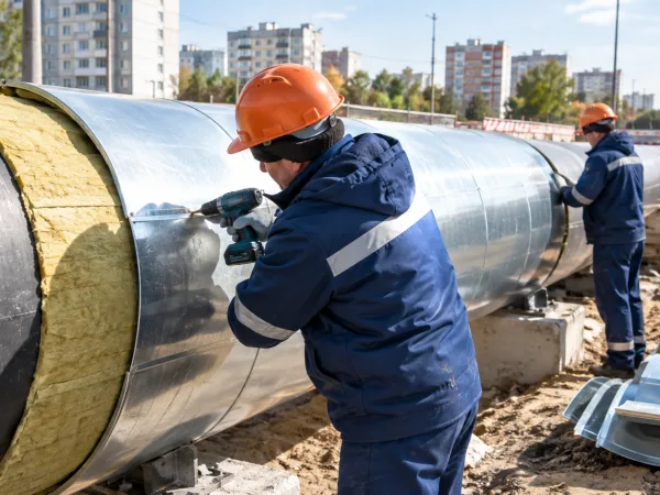 Окожушивание трубопроводов и теплотрасс