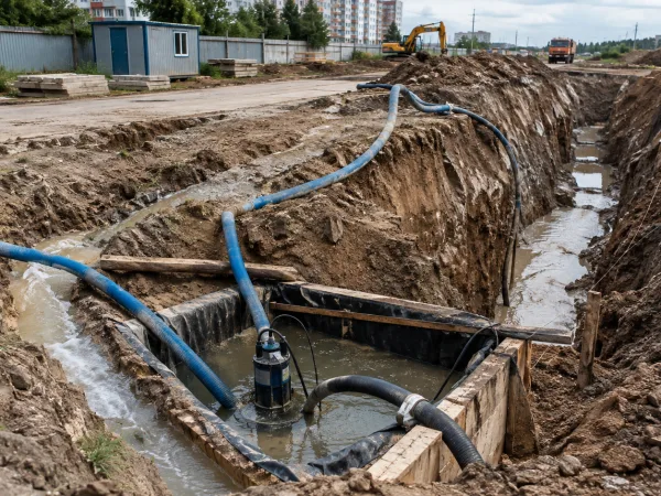 Открытый водоотлив из котлованов и траншей